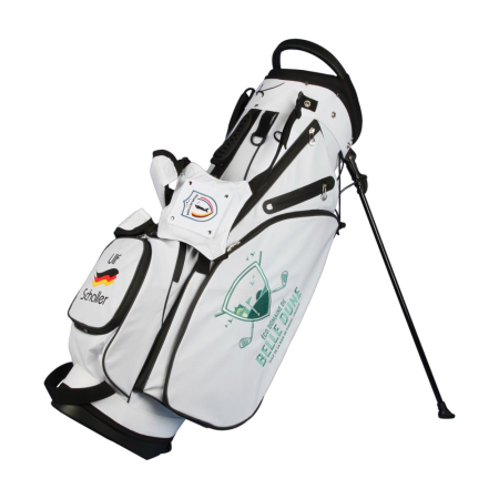 Golf bag / stand bag WATERVILLE in white. Design online 3 custom areas